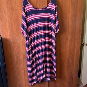 Striped Pink and Blue Dress